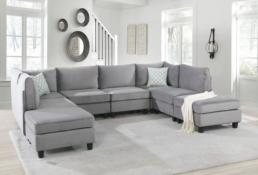 Simona - Velvet Modular Sectional Sofa Lilola Home