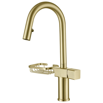 Cincosky - High Arc Pull Down Kitchen Faucet, Single Hole Daily Nest