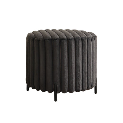 Wide Upholstered Round Pouf Ottoman Foot Rest Home Essentials
