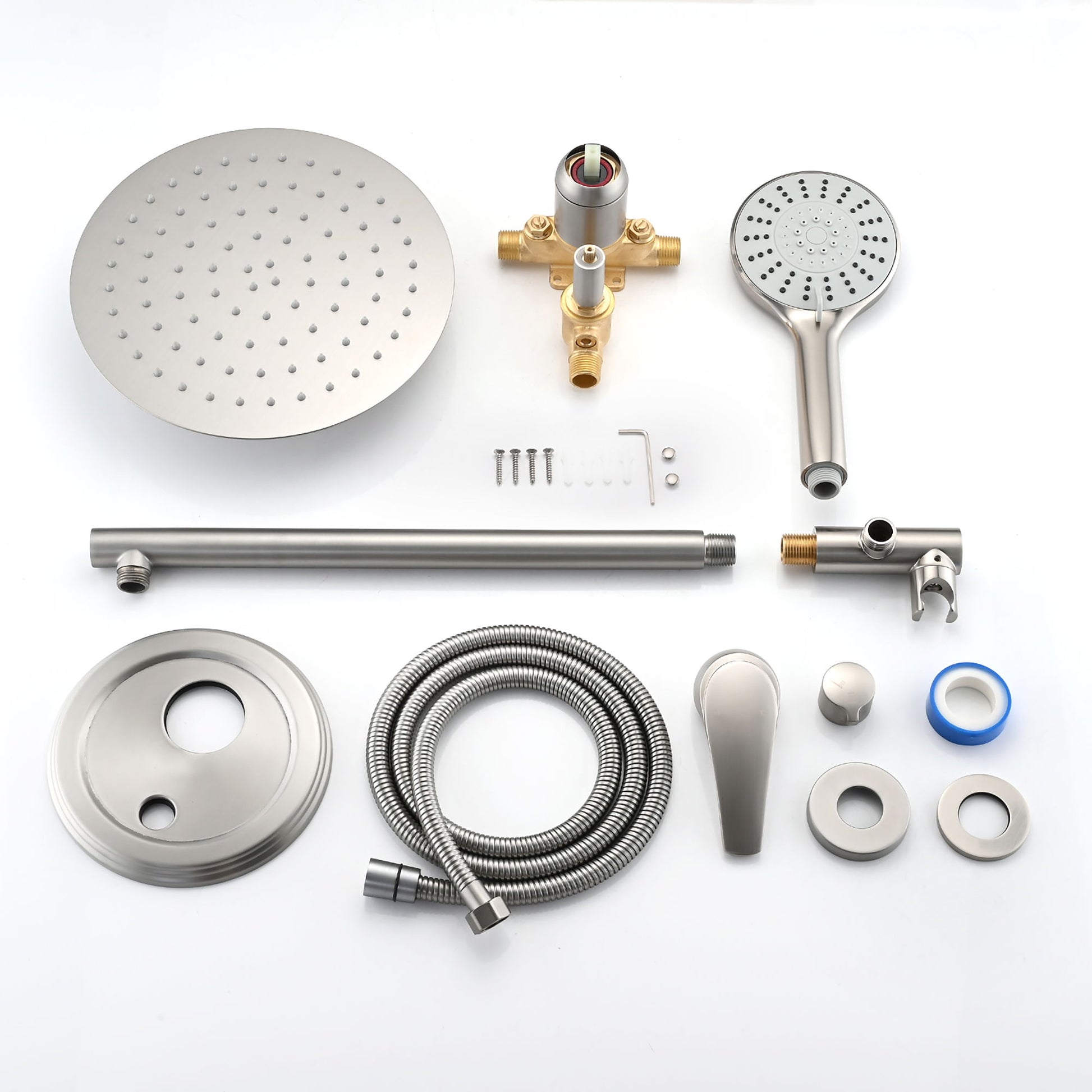 Wall Mounted Shower Set With High Pressure 10" Rain Shower Head And 5 Function Handheld Shower Head Daily Nest