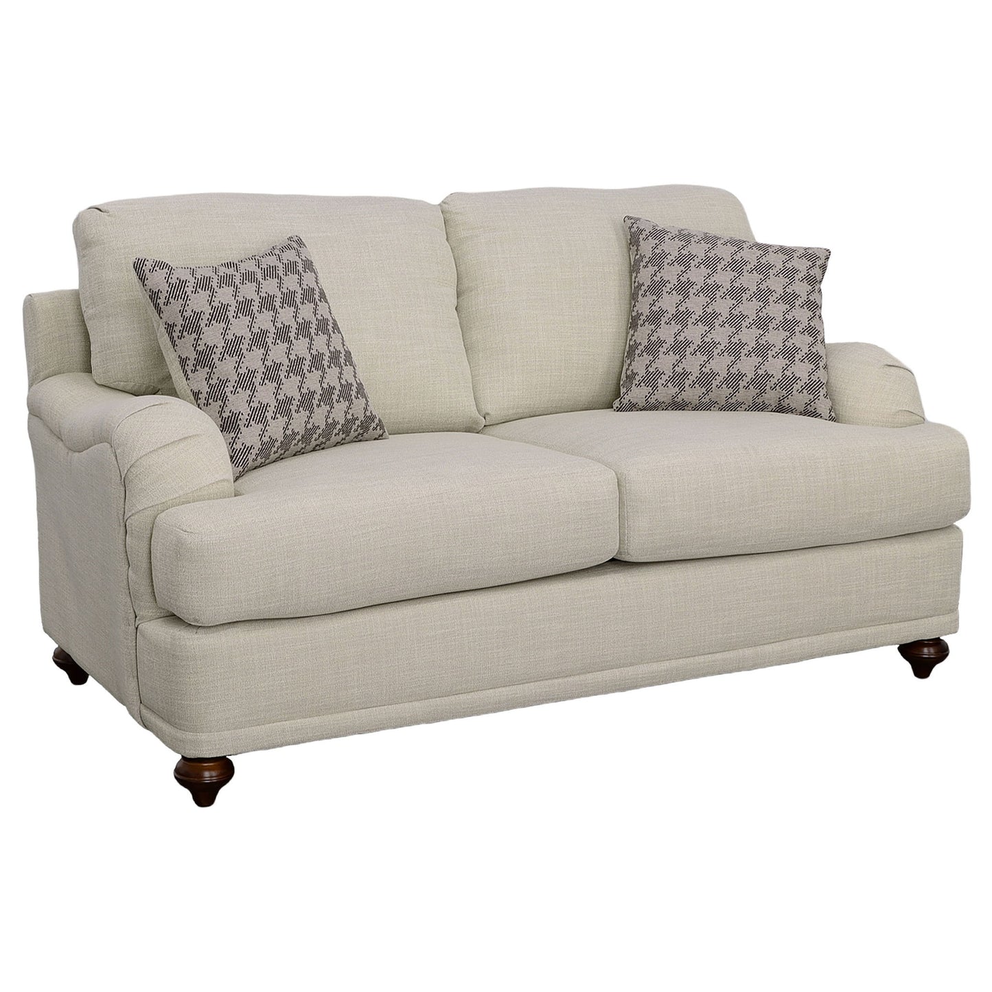 Brewster - Upholstered Loveseat With English Arms - Light Gray Furniture Max