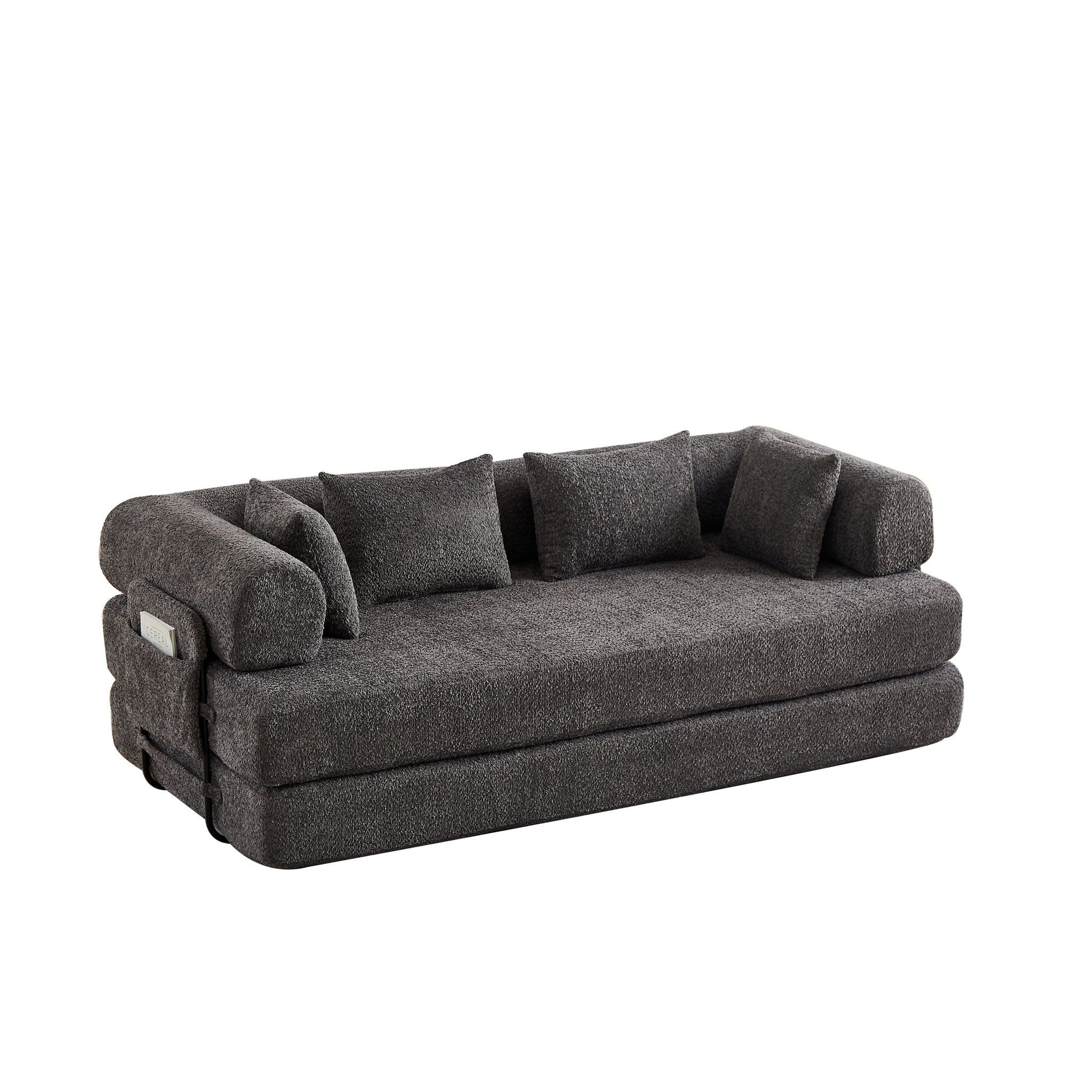 Convertible Sleeper Sofa Bed With Cylindrical Pillow Home Essentials