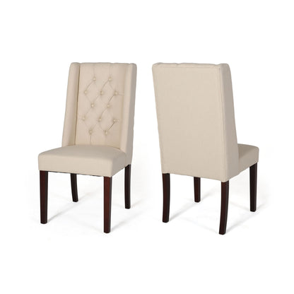 Sophisticated Tufted Dining Chair With High Back Design Noble House