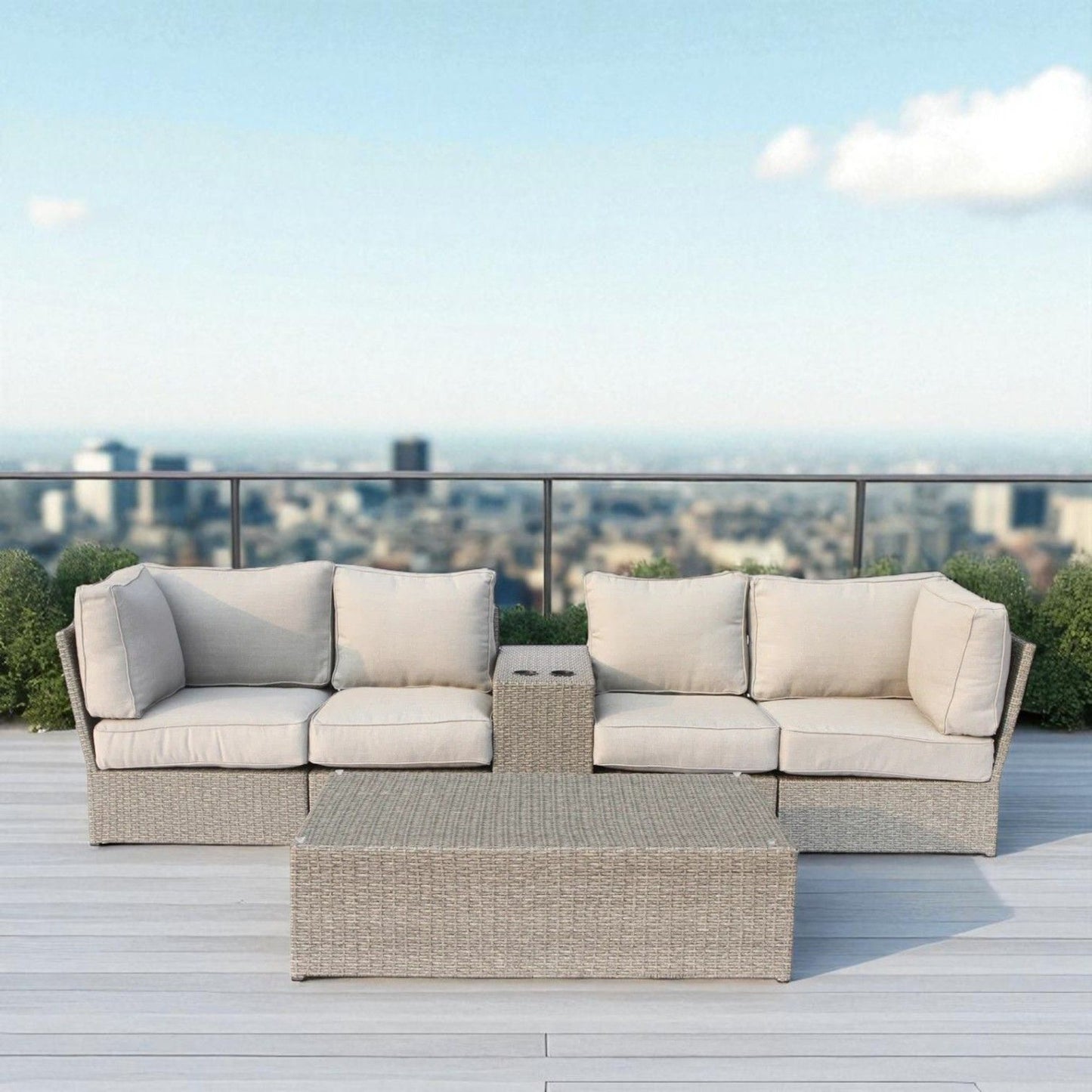 Stylish Modular Wicker Patio Seating Group LSI Patio Furniture
