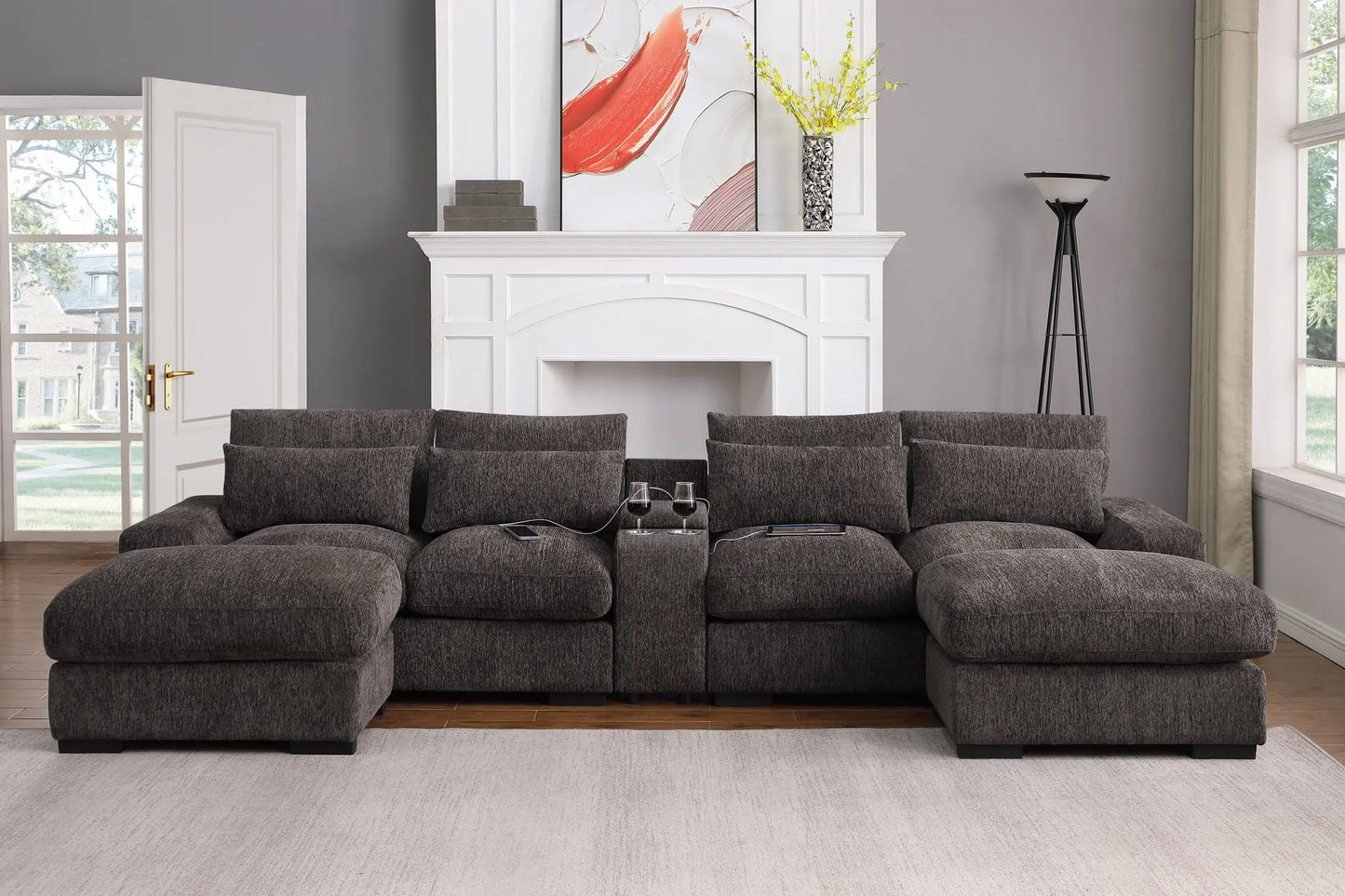 Nyeisha - Piece Upholstered Sofa & Chaise - Coffee Urban Retreats