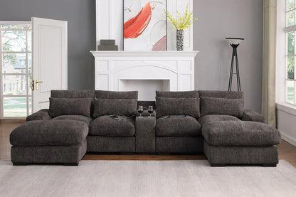 Nyeisha - Piece Upholstered Sofa & Chaise - Coffee Urban Retreats