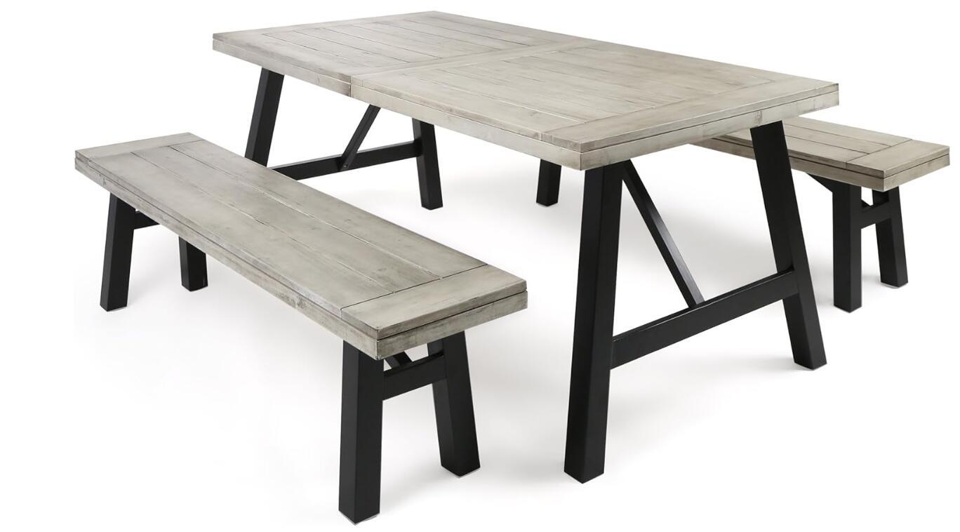 Bettina - Dining Set 3 Pieces - Gray Noble House