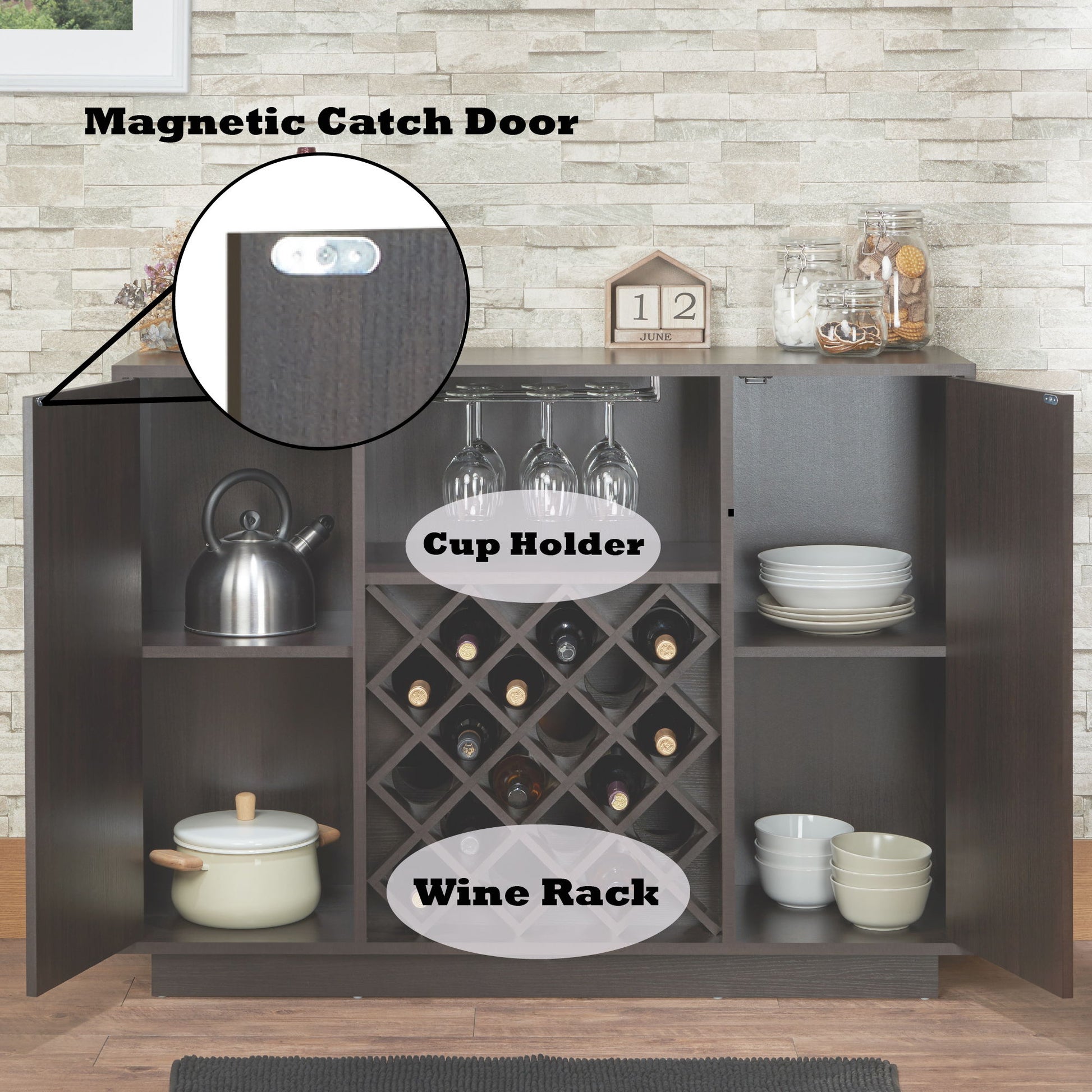 Hazen - Wine Cabinet - Espresso Acme