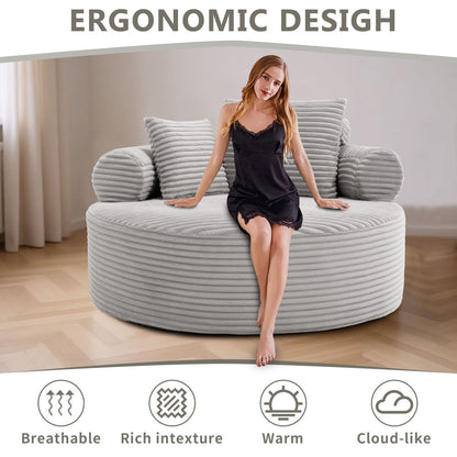 Round Sofa Bed With 3 Pillows For Living Room Home Essentials