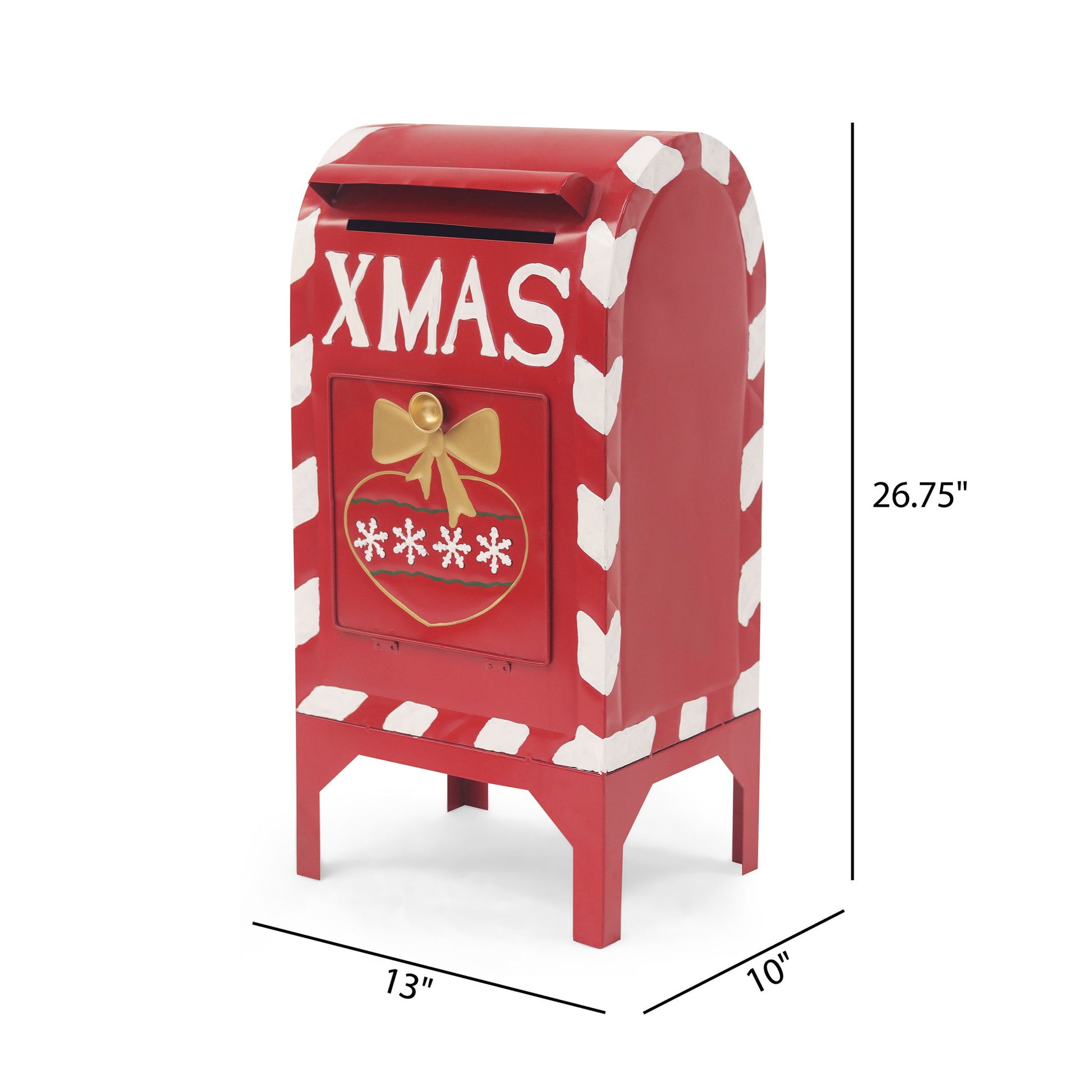 Christmas Mailbox Decoration With Festive Design, Classic Holiday Charm - Red Noble House