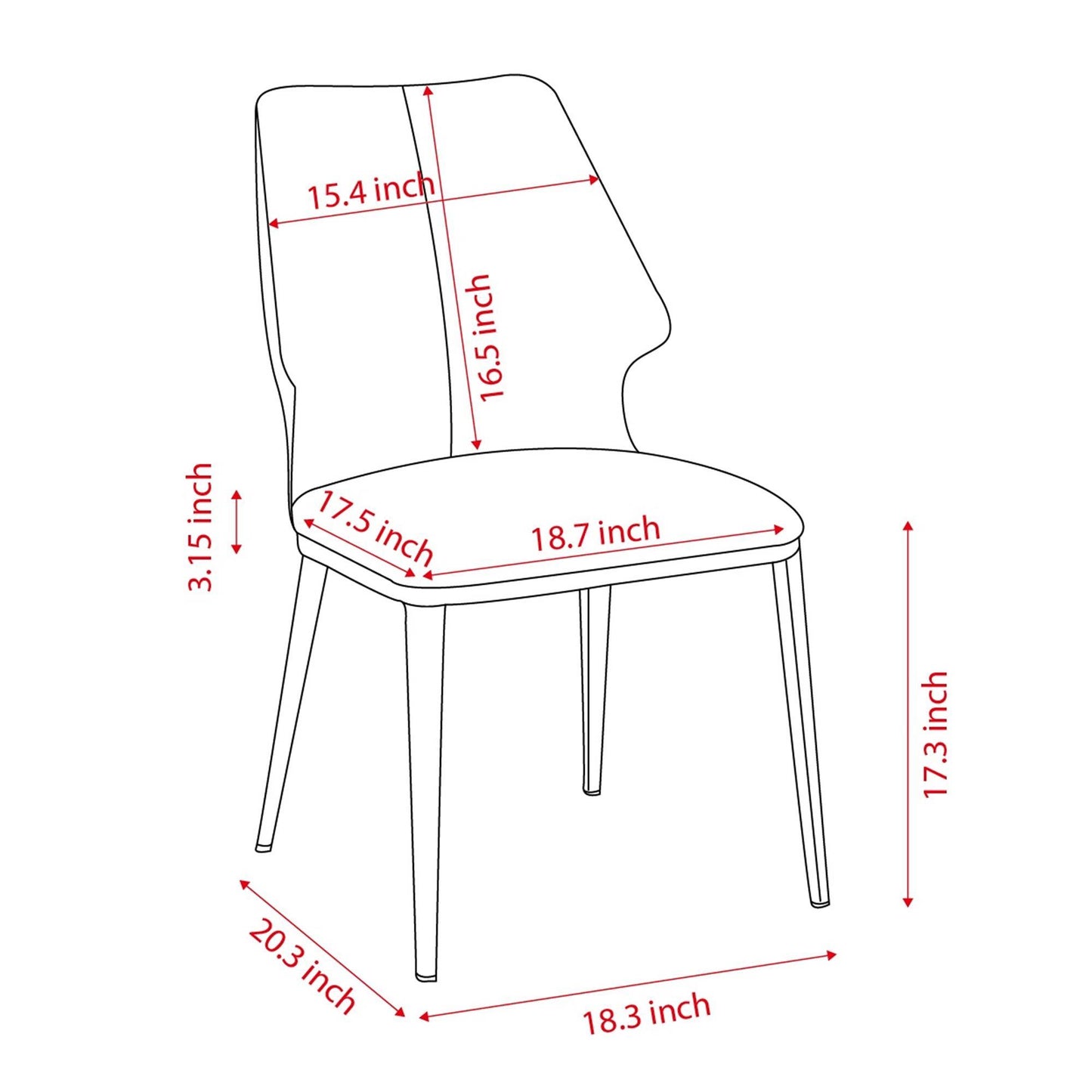Contemporary Dining Chair (Set of 2) Comfortable Material For Home Or Office - Gray / White Home Essentials