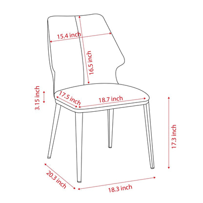 Contemporary Dining Chair (Set of 2) Comfortable Material For Home Or Office - Gray / White Home Essentials