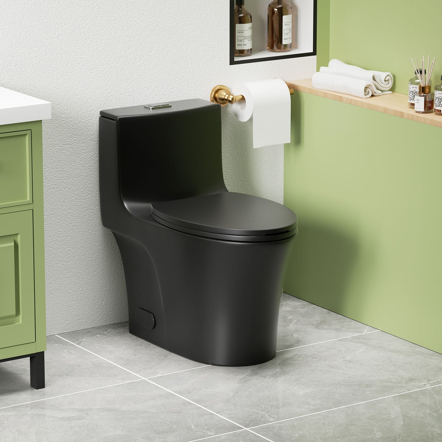 1 Piece Toilet With Dual Flush And Soft Closing Seat Daily Nest