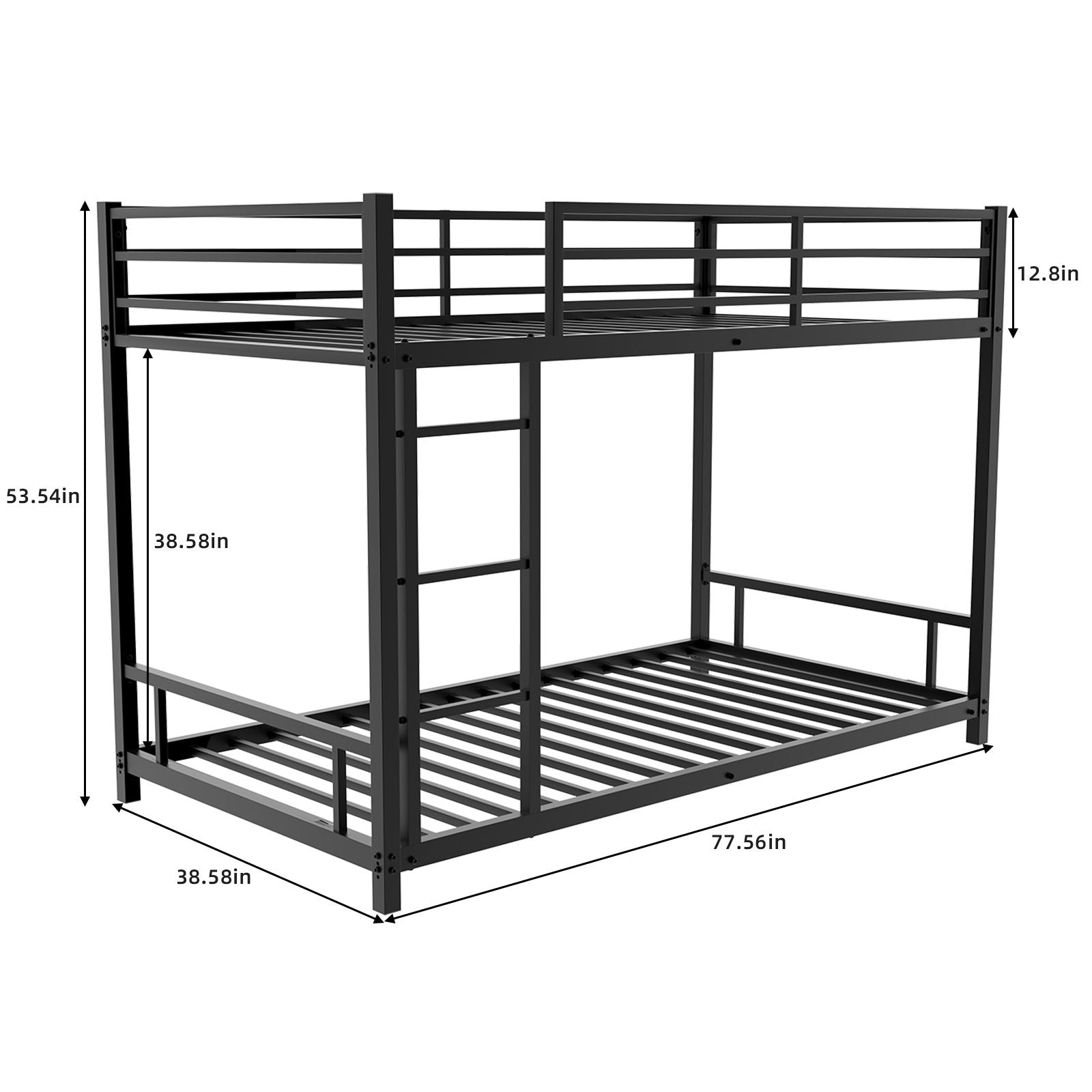 Bunk Bed With Noise Reduction And Safety Guardrail Home Essentials