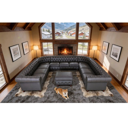 Chesterfield Vintage Style U - Shape Sectional Home Essentials