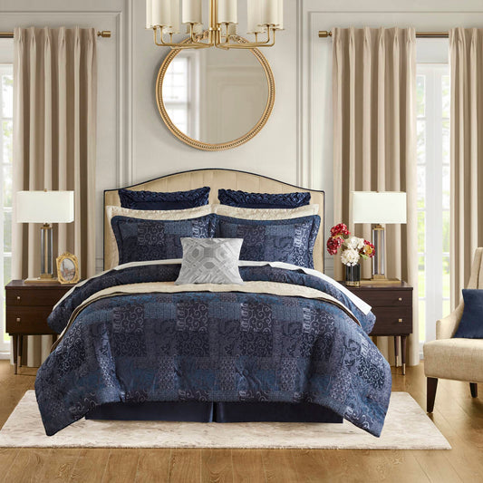 Galleria - King Comforter Set - Navy Croscill Classics
