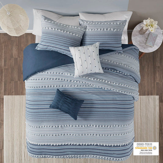 Calum - King Duvet Cover Set - Navy