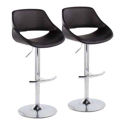 Fabrico - Contemporary Adjustable Bar Stool With Rounded T Footrest (Set of 2) Lumi Source