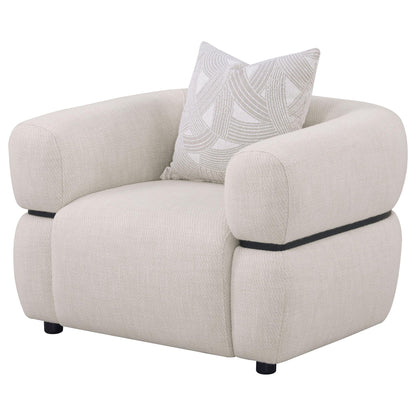 Ramsay - Round Arm Accent Chair - Beige Furniture Max
