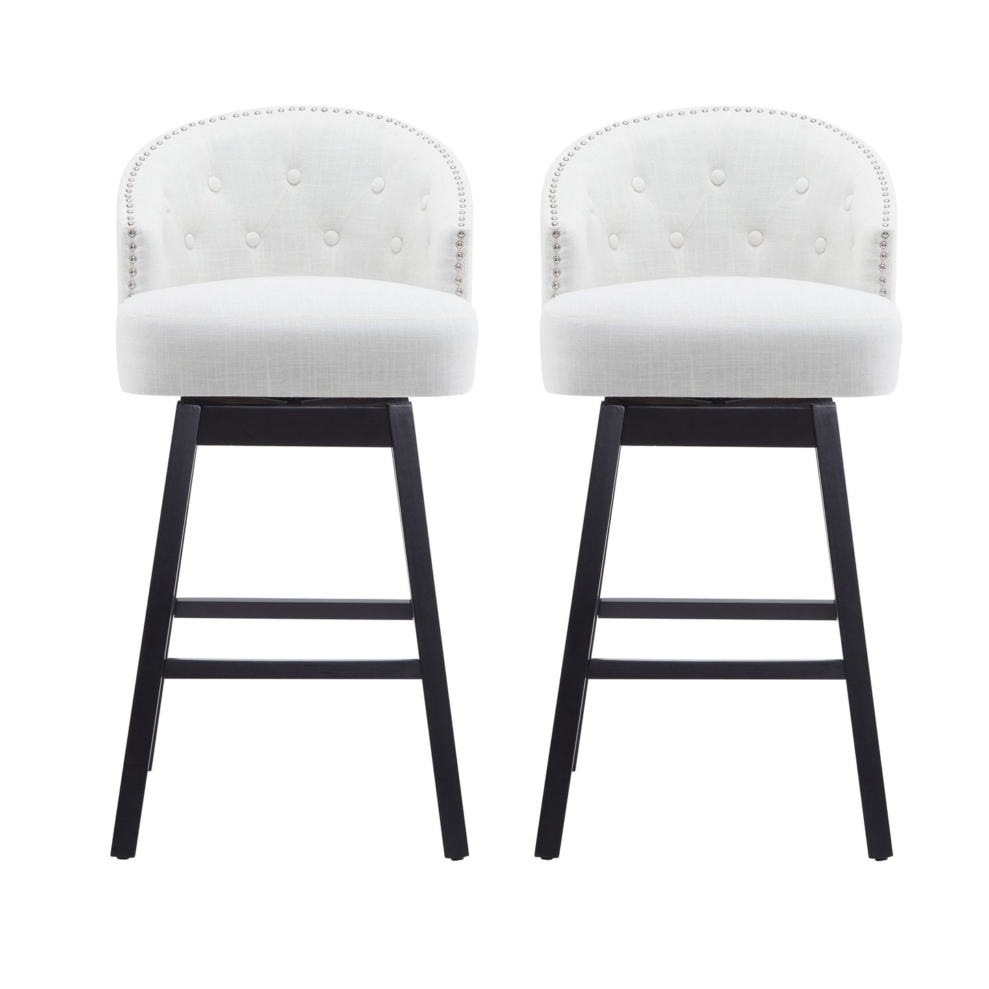 360 Degree Rotation Swivel Counter Stools (Set of 2) Noble House