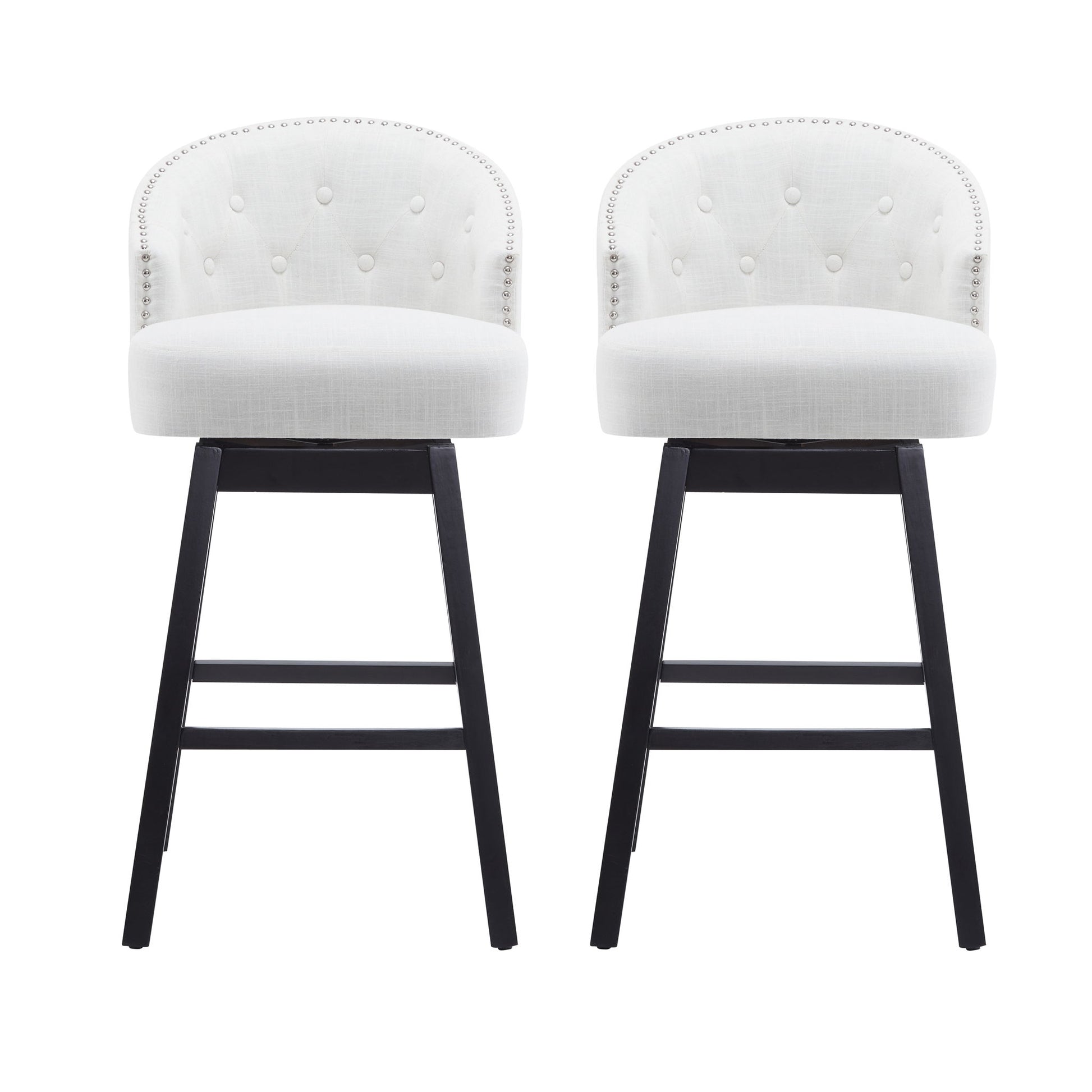 360 Degree Rotation Swivel Counter Stools (Set of 2) Noble House