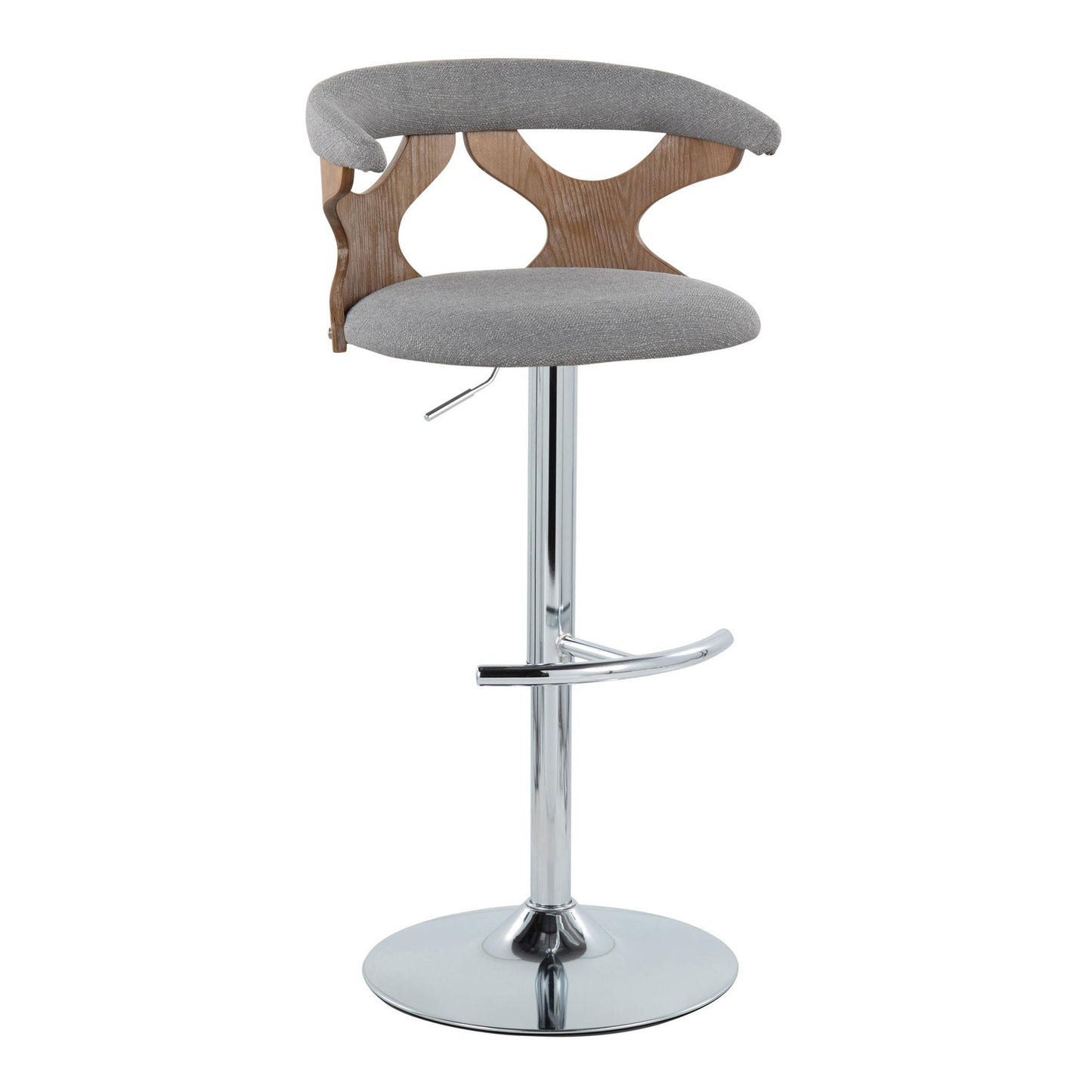 Gardenia - Contemporary Adjustable Barstool With Swivel / Rounded T Footrest (Set of 2) Lumi Source