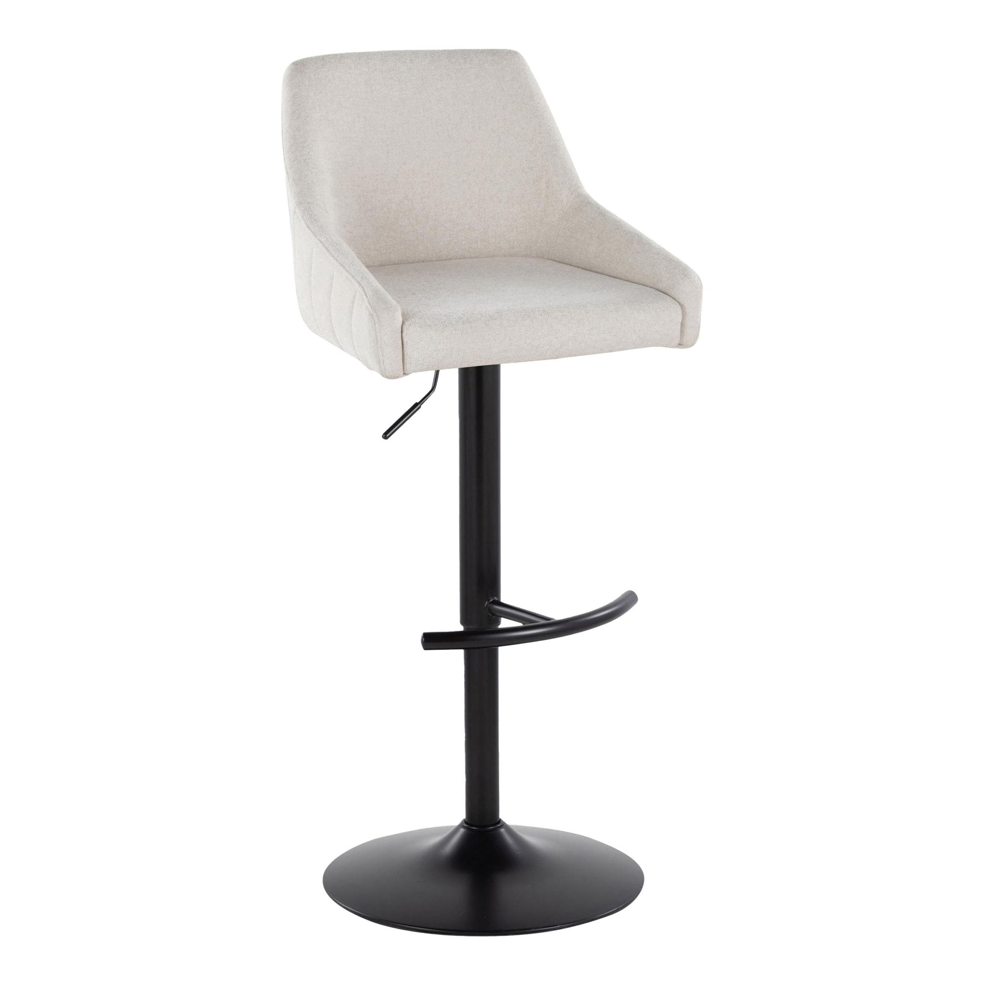 Hannah - Transitional Adjustable Barstool With Swivel With Rounded T Footrest (Set of 2) Lumi Source