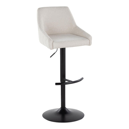 Hannah - Transitional Adjustable Barstool With Swivel With Rounded T Footrest (Set of 2) Lumi Source