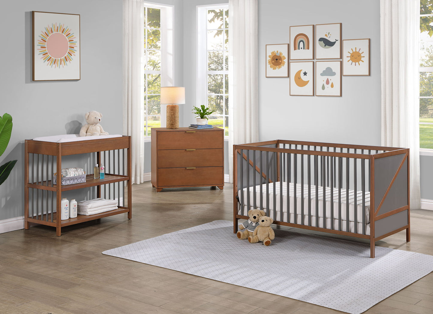 Pixie Zen - 3-in-1 Crib - Walnut Suite Bebe
