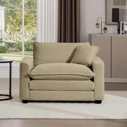 Modern Classic Fabric Single Chair Deep Seat Sofa With Pillow Home Essentials