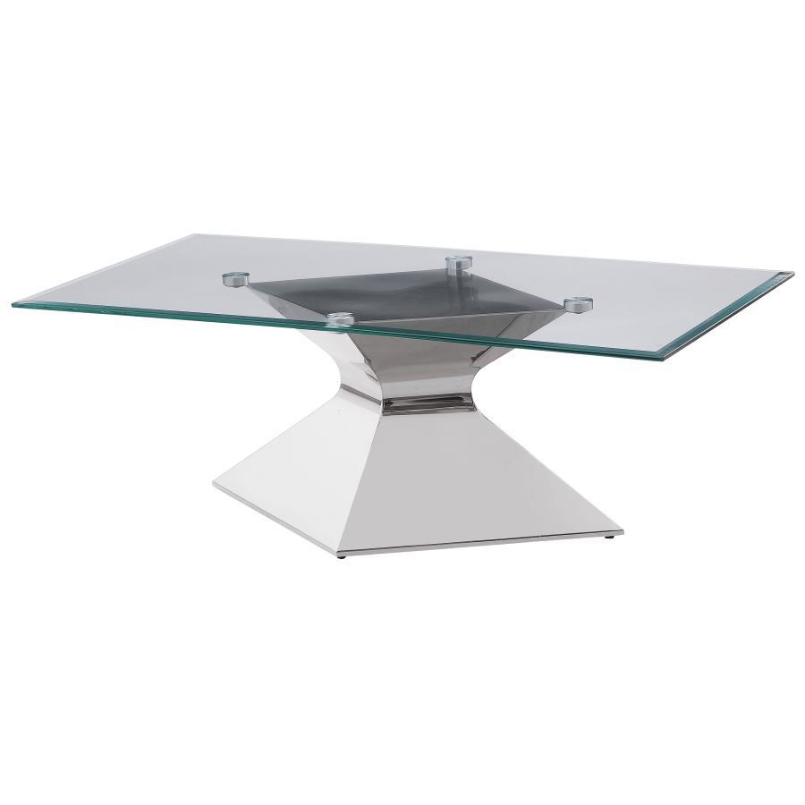 Jenny - Glass Top Stainless Steel Table CoasterEveryday