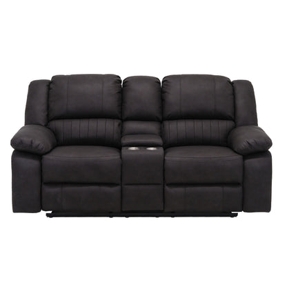 Marshall - Reclining Console Loveseat - Black Emerald Home