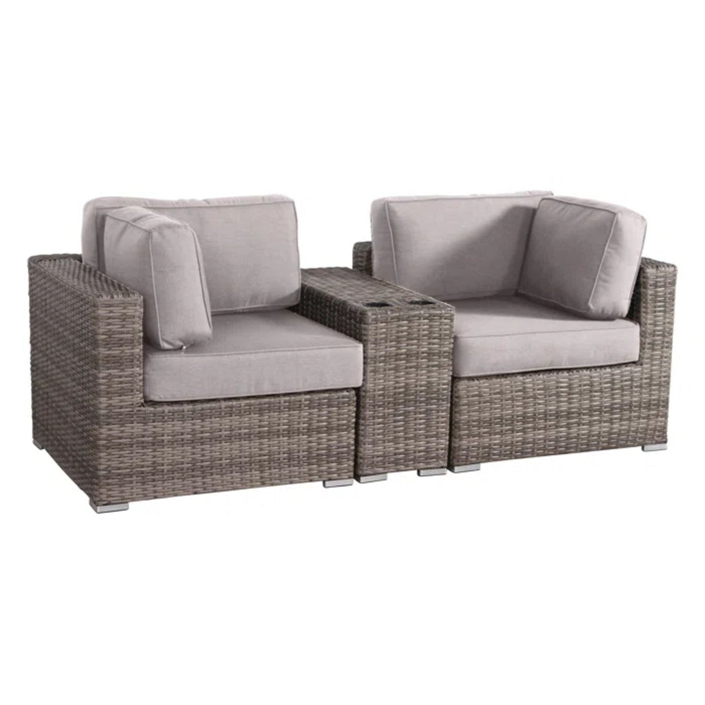 Handcrafted Outdoor Loveseat With Wicker Seating LSI Patio Furniture