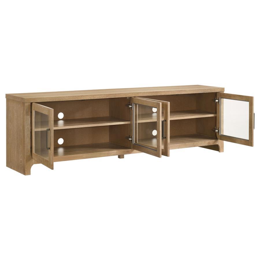 Brenham - 79" 4-Door TV Stand Media Console - Washed Oak Coaster Fine Furniture