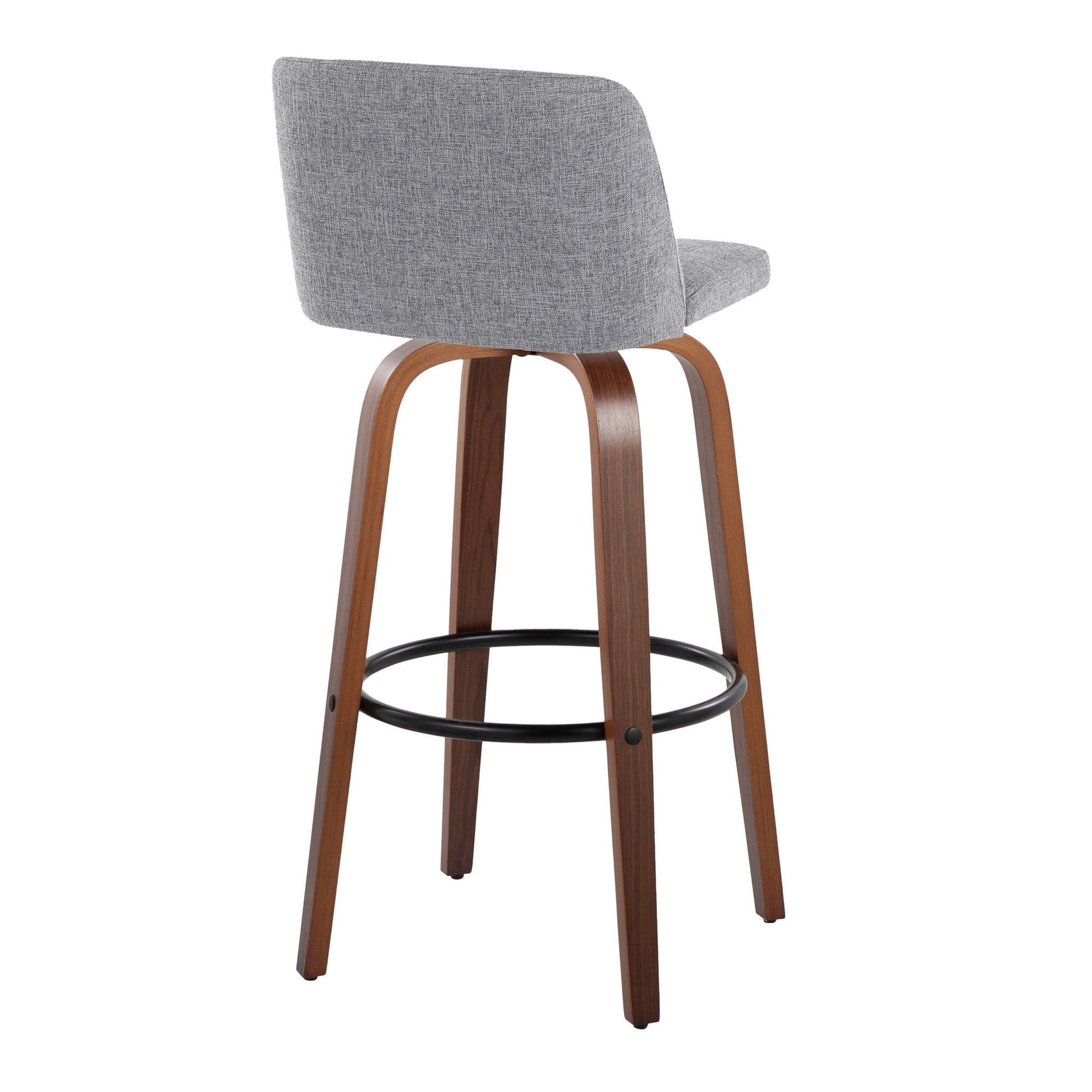Toriano - Mid Century Modern Fixed Height Barstool Swivel And Round Footrest (Set of 2) Lumi Source