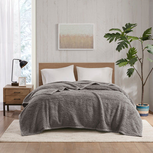 Burlington Berber Blanket - Gray Woolrich