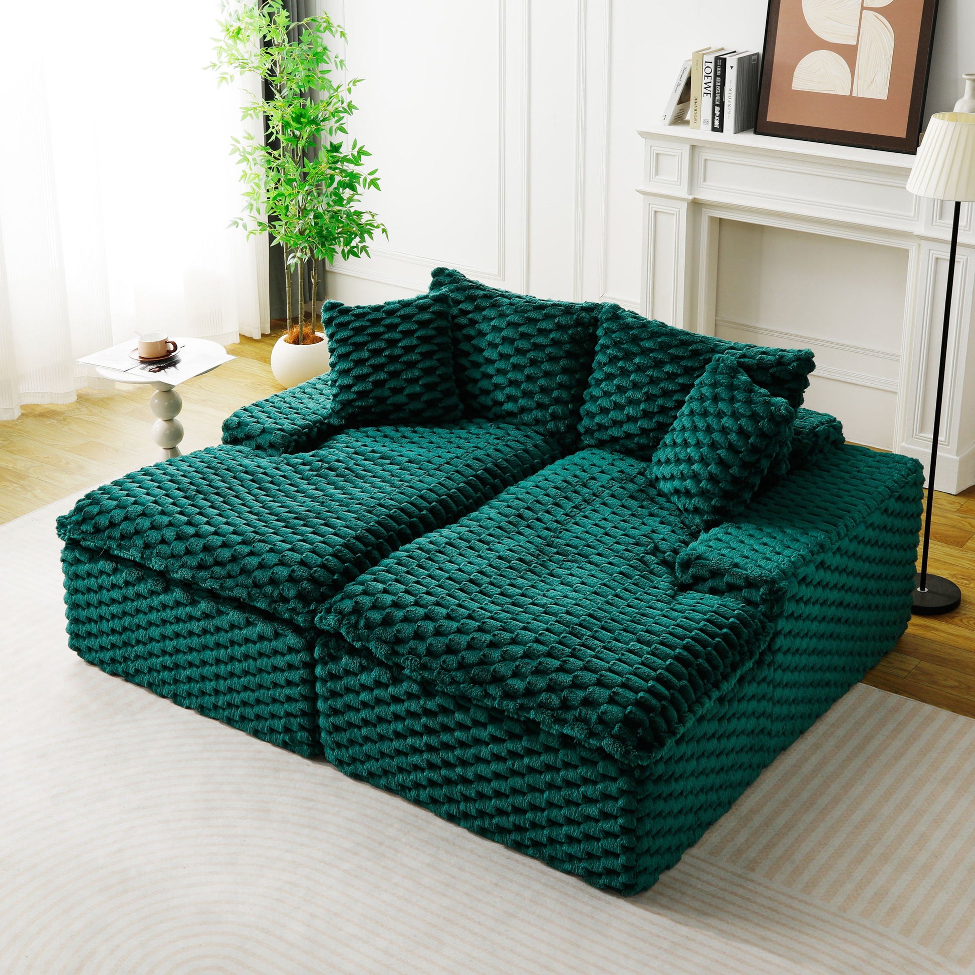 Double Chaise Lounge With Full Compressed Sponge Home Essentials