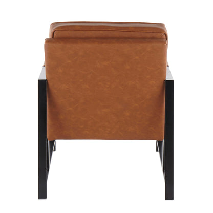 Franklin - Contemporary Arm Chair - Black / Camel Lumi Source