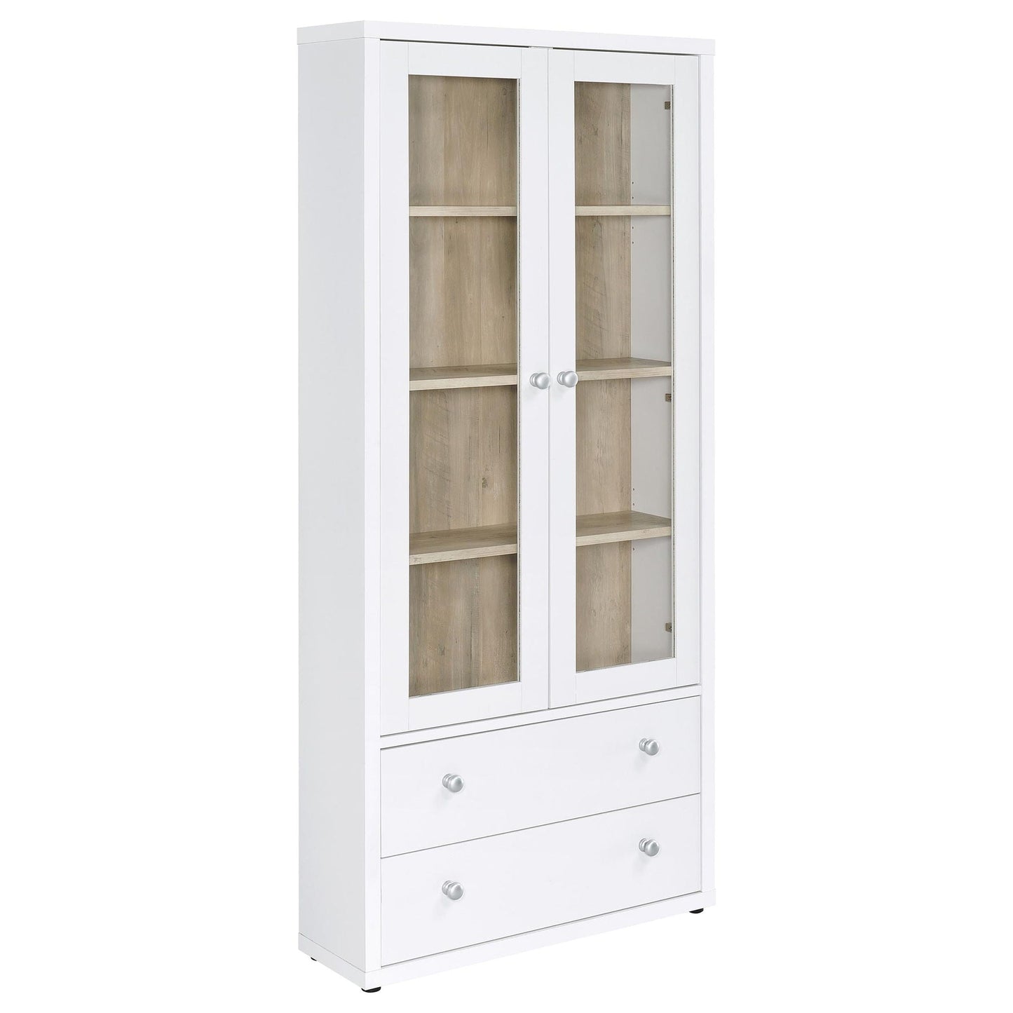 Hawthorne - 4-Shelf Glass Door Tall Cabinet With Drawers Coaster Fine Furniture