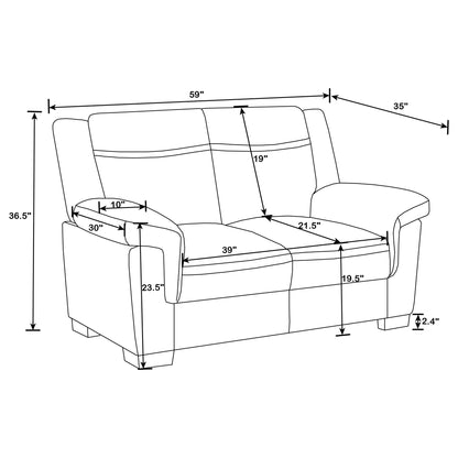 Jacob - Loveseat With Pillow Top Arms Upholstery - Gray Furniture Max