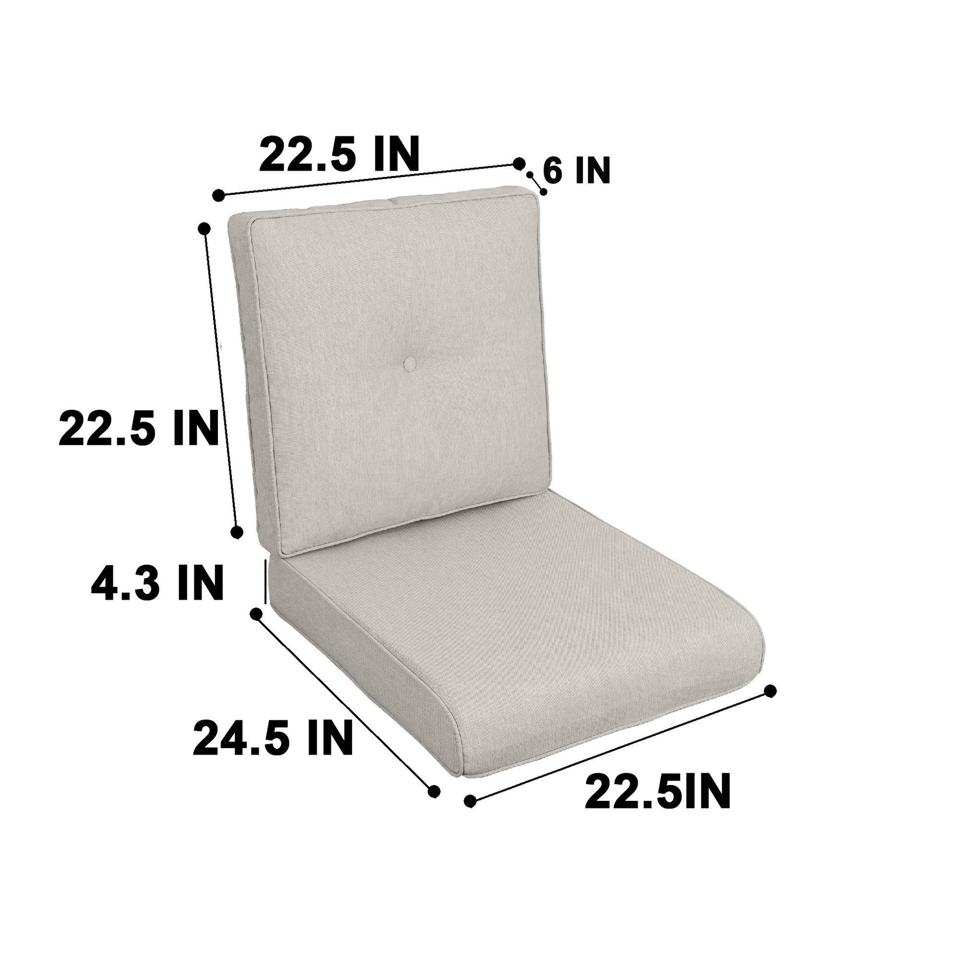 High Back Patio Chair Cushions For Garden (Set of 2) Home Essentials