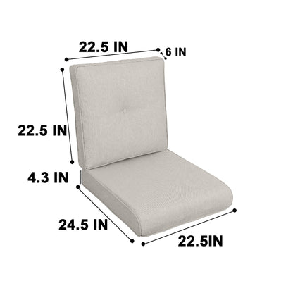 High Back Patio Chair Cushions For Garden (Set of 2) Home Essentials