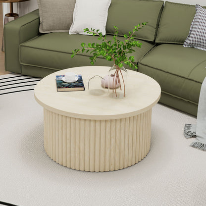 Coffee Table, Round Coffee Table, Modern Side Tables Accent End Table For Living Room, Apartment - Natural Home Essentials
