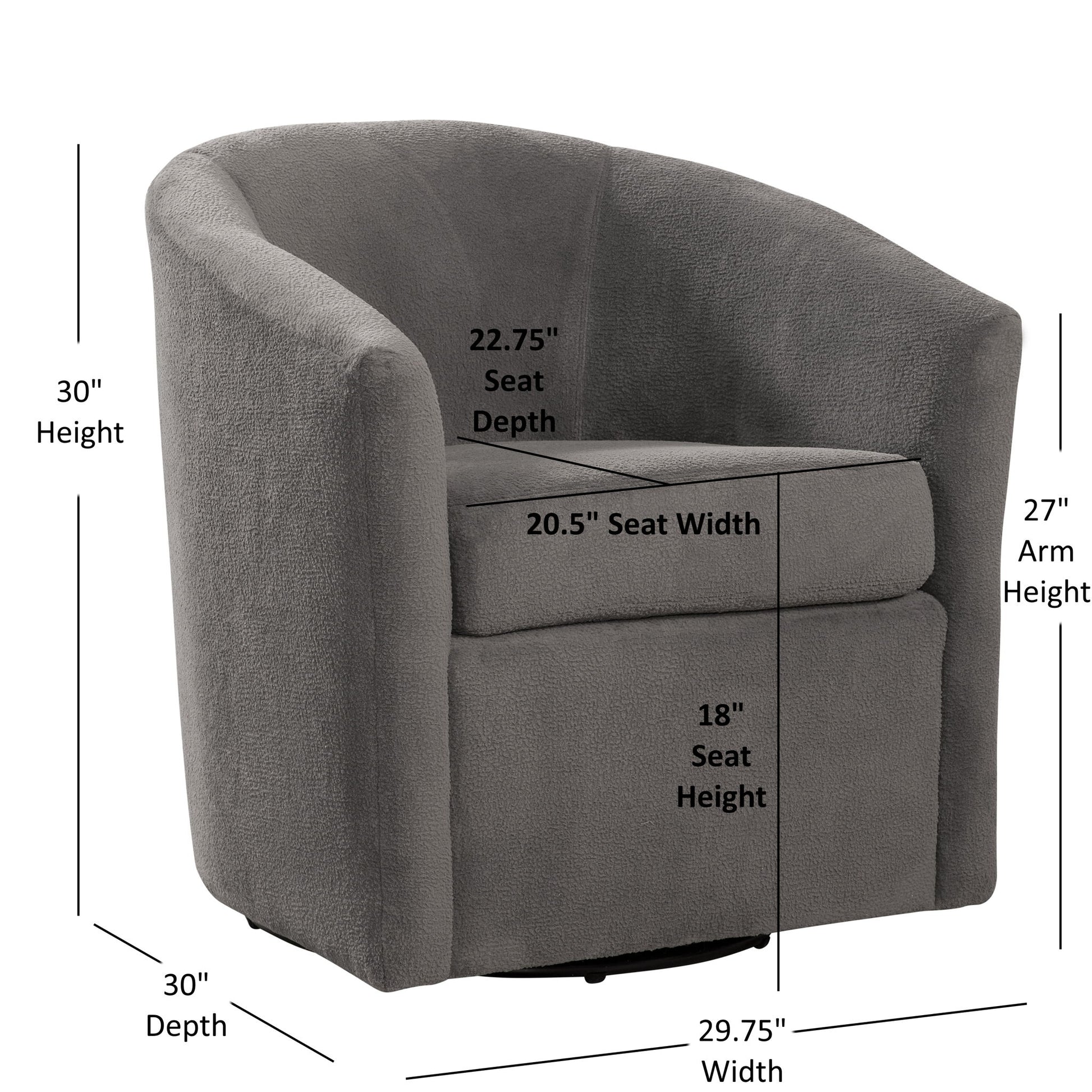 Oaklynn - Barrel Style Swivel Accent Chair Ridgecrest Home