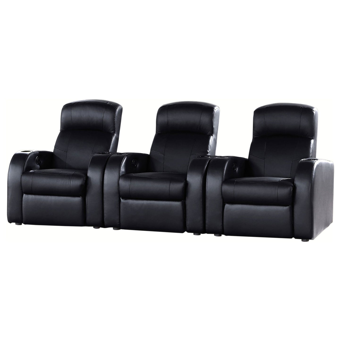 Greenfield - 3 Seater Home Theater With Storage - Black Furniture Max