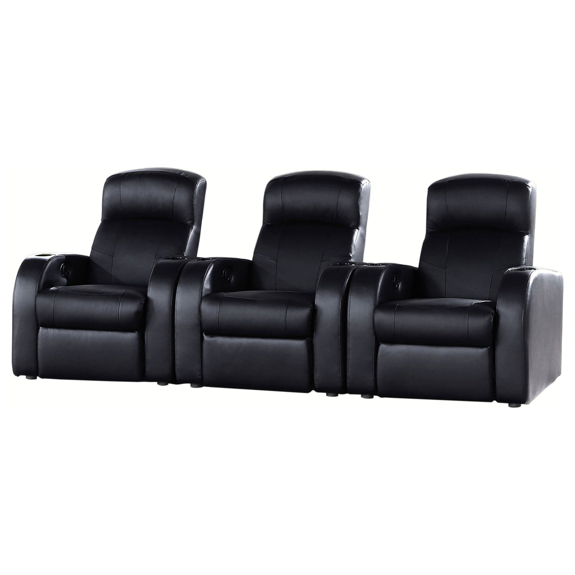 Greenfield - 3 Seater Home Theater With Storage - Black Furniture Max