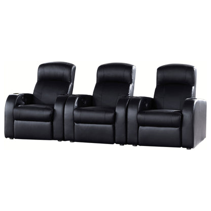 Greenfield - 3 Seater Home Theater With Storage - Black Furniture Max