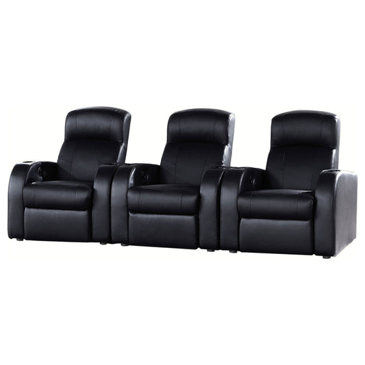 Greenfield - 3 Seater Home Theater With Storage - Black Furniture Max
