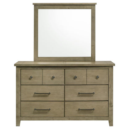 Hazlewood - 6-Drawer Bedroom Dresser With Mirror - Vineyard Oak Coaster Fine Furniture