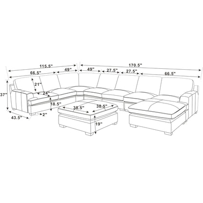 Large Seating Modular Sectional Home Essentials